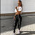HOUZHOU Harem Pants Trousers Women Full Length Loose Jogger Mujer Sporting Elastic Waist Black Casual Combat Streetwear Fashion