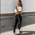 HOUZHOU Harem Pants Trousers Women Full Length Loose Jogger Mujer Sporting Elastic Waist Black Casual Combat Streetwear Fashion