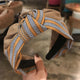 AlphaGal 2019 New Stripe Print Hairband Head Band Women Hair Hoop Cotton Cross Top Knot Hair Bands Accessories for Girls