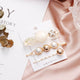 AlphaGal 3pcs Sets New Women Girls Metal Hairpins Imitation Pearl Colorful Beads Hair Clips Geometric Hair Styling Accessories