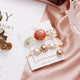 AlphaGal 3pcs Sets New Women Girls Metal Hairpins Imitation Pearl Colorful Beads Hair Clips Geometric Hair Styling Accessories
