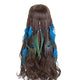 AlphaGal Bohemian Hippie Headband Dream Catcher Feather Headdress Fashion Peacock Feather Headbands Hair Accessories