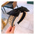 AlphaGal Fashion Imitation leather Headband Hemp Rope English Alphabet Ribbon Head Hoop Changeable Openwork Bow Acessories