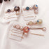 AlphaGal Korea Fashion Women Pearl Metal Hairpins Colorful Beads Hair Clips Barrettes Planet Shape Hair Styling Accessories