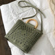 Hollow Out Beach Bag For Women 2019 Famous Brand Lady Wood Handle Tote bags PU leather Shoulder Bag Travel Purses and Handbags