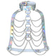 Holographic Leather Bra Harness Top Goth Metal Rivets O Rings Link Chain Bondage Tank Tops Sexy Party Clubwear Rave Festival Top