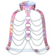 Holographic Leather Bra Harness Top Goth Metal Rivets O Rings Link Chain Bondage Tank Tops Sexy Party Clubwear Rave Festival Top