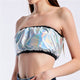 Holographic Metallic Color Strapless Crop Top Women Elastic Seamless Tube Top 2019 Summer Top Party Club Tank Top Bottoming Vest