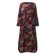 Hot Sale 2019 Dress Women dresses Autumn Casual loose Long Sleeve Floral dresses boho style Cotton linen Long Maxi Dress vestido