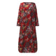 Hot Sale 2019 Dress Women dresses Autumn Casual loose Long Sleeve Floral dresses boho style Cotton linen Long Maxi Dress vestido