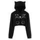 Hot Sale Cat Kitty Print Short Hoodies Women Casual Cat Ear Sweatshirt Hoody Coat Winter Autumn Warm Cloth Dropship 2018 WS&&40