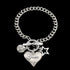 Hot Sale Love Heart Charms Bracelets For Women Gold Silver Color Bileklik Bracelet&Bangle Jewelry Europe American Style Jewelry