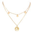 Hot Selling Round Hollow Multi Double Layers World Map Necklace Fashion Outdoor Travel Lover Earth Day Gift Personalized Jewelry