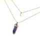 AlphaGal Hot sale Hexagonal Column Quartz Necklaces Pendants Fashion Natural Stone Bullet Pink Crystal Pendant Necklace For Women Jewelry
