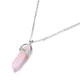 AlphaGal Hot sale Hexagonal Column Quartz Necklaces Pendants Fashion Natural Stone Bullet Pink Crystal Pendant Necklace For Women Jewelry