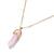 AlphaGal Hot sale Hexagonal Column Quartz Necklaces Pendants Fashion Natural Stone Bullet Pink Crystal Pendant Necklace For Women Jewelry