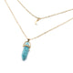 AlphaGal Hot sale Hexagonal Column Quartz Necklaces Pendants Fashion Natural Stone Bullet Pink Crystal Pendant Necklace For Women Jewelry