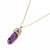 AlphaGal Hot sale Hexagonal Column Quartz Necklaces Pendants Fashion Natural Stone Bullet Pink Crystal Pendant Necklace For Women Jewelry