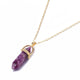 AlphaGal Hot sale Hexagonal Column Quartz Necklaces Pendants Fashion Natural Stone Bullet Pink Crystal Pendant Necklace For Women Jewelry
