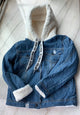 INITIALDREAM 2019 New Velvet Thick Denim Jacket Outerwear Hooded Single Breasted Winter Warm Women Denim Coat Casual Clothing