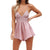 JAYCOSIN Evening Party Beach Jumpsuit Ladies Summer New Sexy Lace Sleeveless Bow Tie Beach Backless Mini Jumpsuit Combinaison