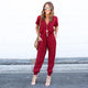 JAYCOSIN Jumpsuit Women Elegant Ladies 2019 Summer V-neck short-sleeved Chiffon Clubwear Playsuit Bodycon Party Jumpsuit Romper