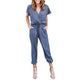 JAYCOSIN Jumpsuit Women Elegant Ladies 2019 Summer V-neck short-sleeved Chiffon Clubwear Playsuit Bodycon Party Jumpsuit Romper