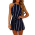 JAYCOSIN Jumpsuit Women Summer V-Neck Rompers Ladies Sexy Club Loose Striped Elegant Bodycon Casual Jumpsuit Playsuit Romper
