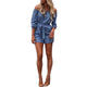 JAYCOSIN Woman Fashion 2019 Jumpsuits Rompers Ladies Off-the-shoulder Loose Solid Color Denim Cropped Sleeve Jumpsuit Feminino