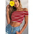 KANCOOLD tops high quality Ladies Off Shoulder Short Sleeve Striped Tops Clothes T-Shirt summer tops for women 2018 ap26