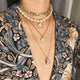 AlphaGal 2019 New Fashion Gold Color Multilayer Chains Pearl Necklaces Geometric Crystal Pendants Necklaces For Women Bijoux