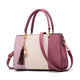 LEFTSIDE 2018 Summer Women Hit color Leather Handbags Casual Tote bags Crossbody Bag Top-handle bag With Tassel And Cat Pendant