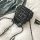 AlphaGal Female Wool Backpack Purse Women Woolen Backpacks Chains Back Pack For Teenage Girls Mini Vintage Kids Small Bagpacks