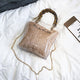 LEFTSIDE Summer 2018 Small Handbag Transparent Women Hand Bags Chain Straw bag Lady Travel Beach Shoulder Cross Body Bag Holiday