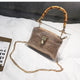 LEFTSIDE Transparent Bag For Women 2019 Handbag With Bamboo Handle Summer Small Chain Crossbody Bags Ladies Straw Beach Bags
