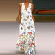 Laamei Summer Women Butterfly Print Long Dress Loose Pocket Beach Maxi Dress Bohemian Sexy V Neck Dress Femme Plus Size 5XL