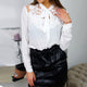 Lace Blouse Women Autumn Casual Long Sleeve Bowtie Perspective Shirt Lace Patchwork Tops Women Blouse Shirt Femme Manche Longues