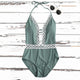 Lace One Piece Swimsuit Women Deep V Swimwear Hollow Out Bikini 2019 New Maillot De Bain Femme Une Piece Monokini Badpak Trikini