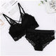 Lace Push Up Bra Set Women Lingerie Set Wireless Bras Bralette Cross Back Knitted Beauty Back Cotton Bra And Brief Set