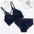 Lace Push Up Bra Set Women Lingerie Set Wireless Bras Bralette Cross Back Knitted Beauty Back Cotton Bra And Brief Set