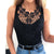 Ladies Elegant Patchwork Vest Tops Black White Summer Blouse Women Sexy Lace Shirt Office Casual Mesh Top Women's Clothes 2019