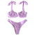 Ladies Sexy Bikini Swimwear Shirring Knotted Bikini Set Two-piece High Cut Women Summer Beach Swimsuit Bathing Suit
