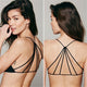 Lady Back Cut Out Padded Bra Sexy Lingerie Strappy Cage Open Back Push-up Bra Bustier Bralette Bralet Crop Top