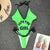 Letter thong bikini 2019 High cut yellow one piece swimsuit female monokini Halter push up swimwear women bodysuits Summer beach