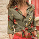 Long Sleeve Floral Print Chiffon Shirt Women Vintage Casual Turn-down Collar Button Tops Ladies Fashion Blouses Spring Autumn