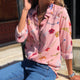 Long Sleeve Floral Print Chiffon Shirt Women Vintage Casual Turn-down Collar Button Tops Ladies Fashion Blouses Spring Autumn