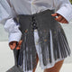 Luxury Glitter Metal Crystal Diamonds Skirts Women Hollow Out Diamonds Rhinestone Lace Up Sexy Clubwear Nightclub Mini Skirt