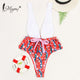 MIYOUJ 2018 Sexy Push Up One Piece Swimsuit Bathing Suit Women Swimwear Red Ruffle Halter Swimsuit Female Bather Swim beach wear