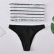 Melphieer Bandeau Bikini Shirred Bikinis Set Brazilian Swimsuit Biquini Swimwear Swimming Bathing Suit For Women Maillot De Bain