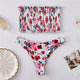 Melphieer Bandeau Bikini Shirred Bikinis Set Brazilian Swimsuit Biquini Swimwear Swimming Bathing Suit For Women Maillot De Bain